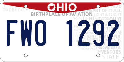 OH license plate FWO1292