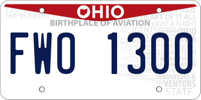 OH license plate FWO1300