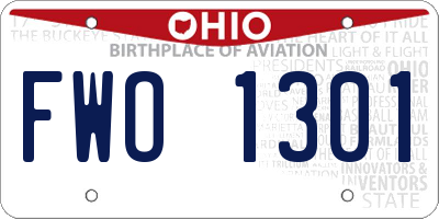 OH license plate FWO1301