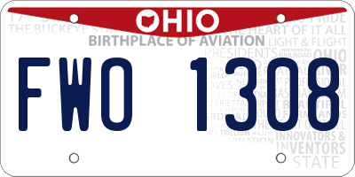 OH license plate FWO1308
