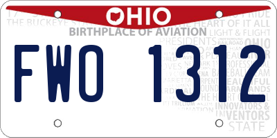 OH license plate FWO1312