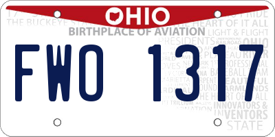 OH license plate FWO1317