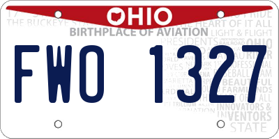 OH license plate FWO1327