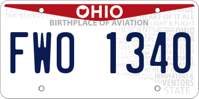OH license plate FWO1340