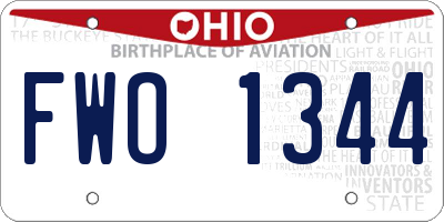 OH license plate FWO1344