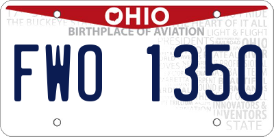 OH license plate FWO1350
