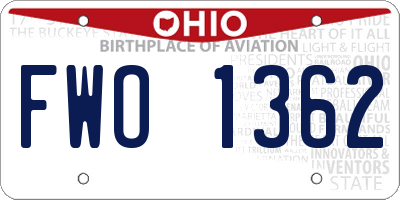 OH license plate FWO1362