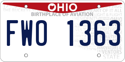OH license plate FWO1363