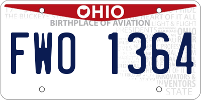 OH license plate FWO1364