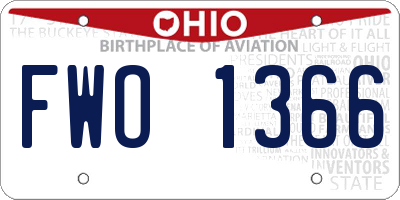 OH license plate FWO1366