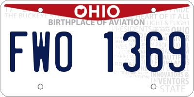 OH license plate FWO1369