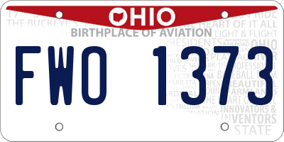 OH license plate FWO1373