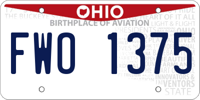 OH license plate FWO1375
