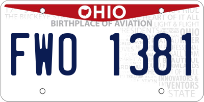 OH license plate FWO1381