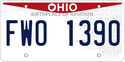 OH license plate FWO1390