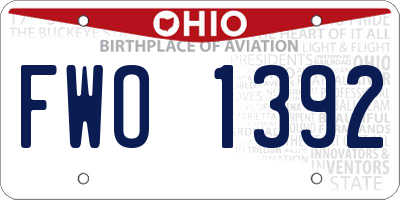 OH license plate FWO1392