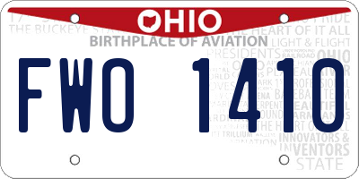 OH license plate FWO1410