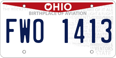 OH license plate FWO1413