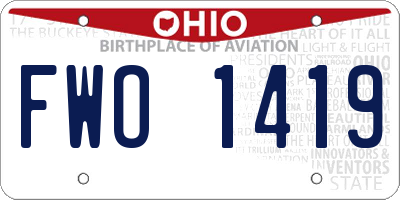 OH license plate FWO1419