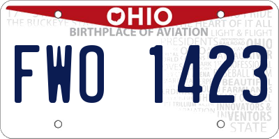 OH license plate FWO1423