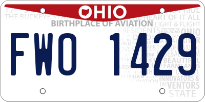 OH license plate FWO1429