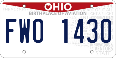 OH license plate FWO1430