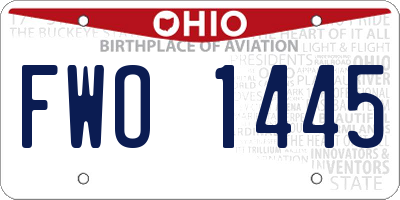 OH license plate FWO1445