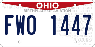 OH license plate FWO1447