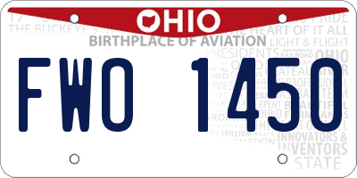 OH license plate FWO1450