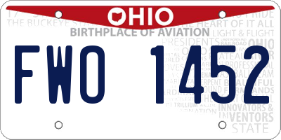 OH license plate FWO1452