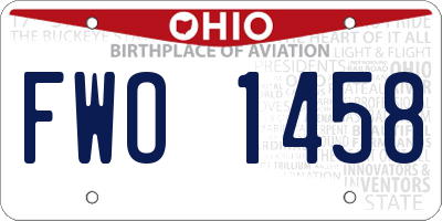 OH license plate FWO1458