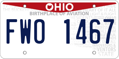 OH license plate FWO1467
