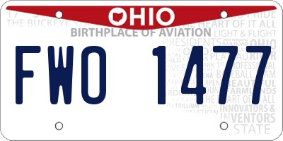 OH license plate FWO1477