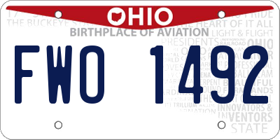 OH license plate FWO1492
