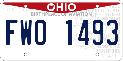 OH license plate FWO1493