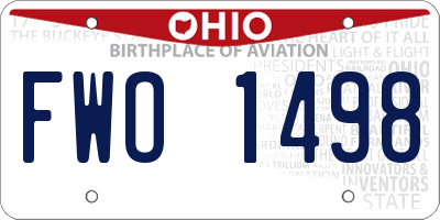 OH license plate FWO1498