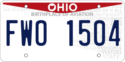 OH license plate FWO1504