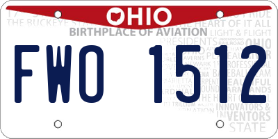 OH license plate FWO1512