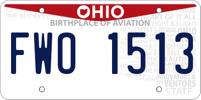 OH license plate FWO1513
