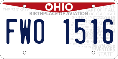 OH license plate FWO1516