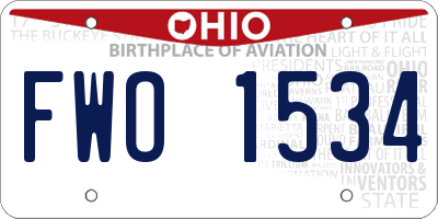 OH license plate FWO1534
