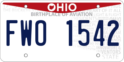 OH license plate FWO1542