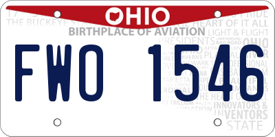 OH license plate FWO1546