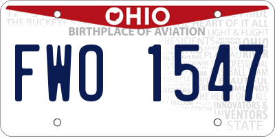 OH license plate FWO1547