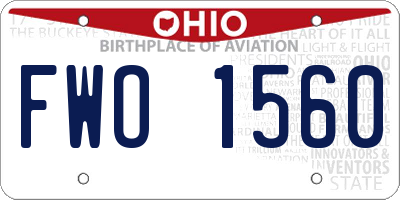 OH license plate FWO1560