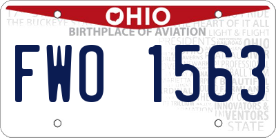 OH license plate FWO1563