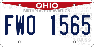 OH license plate FWO1565