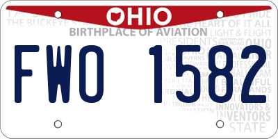 OH license plate FWO1582
