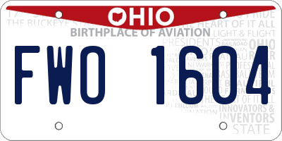 OH license plate FWO1604
