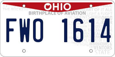 OH license plate FWO1614